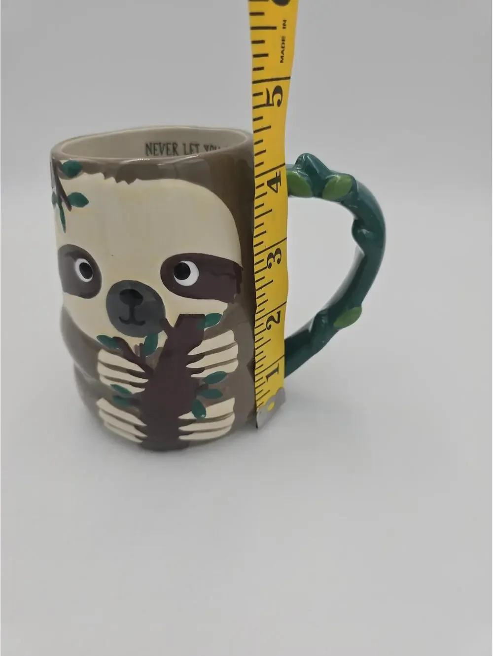 TAG 3D Sloth Mug Tree Handle “Never Let You Go” Ceramic Cup